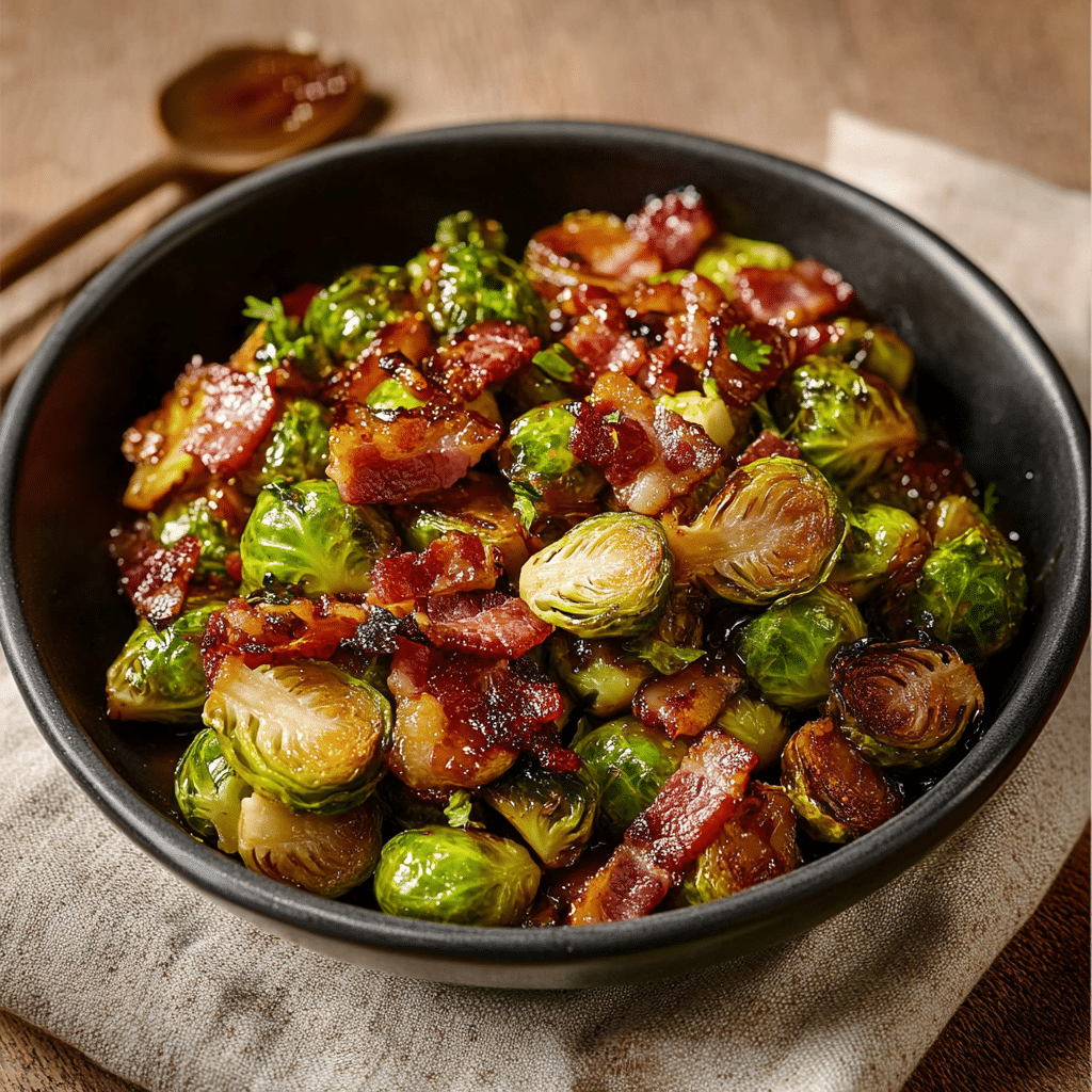 Honey-Glazed Brussels Sprouts with Bacon