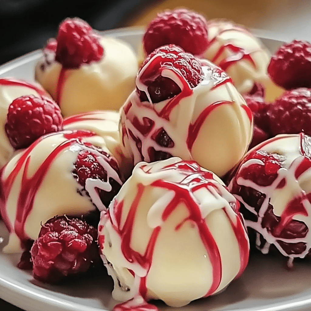 White Chocolate Raspberry Cheesecake Balls