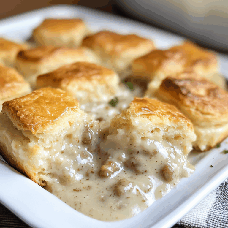 Biscuits and Gravy Breakfast Casserole