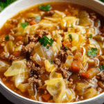 Cabbage and Ground Beef Soup