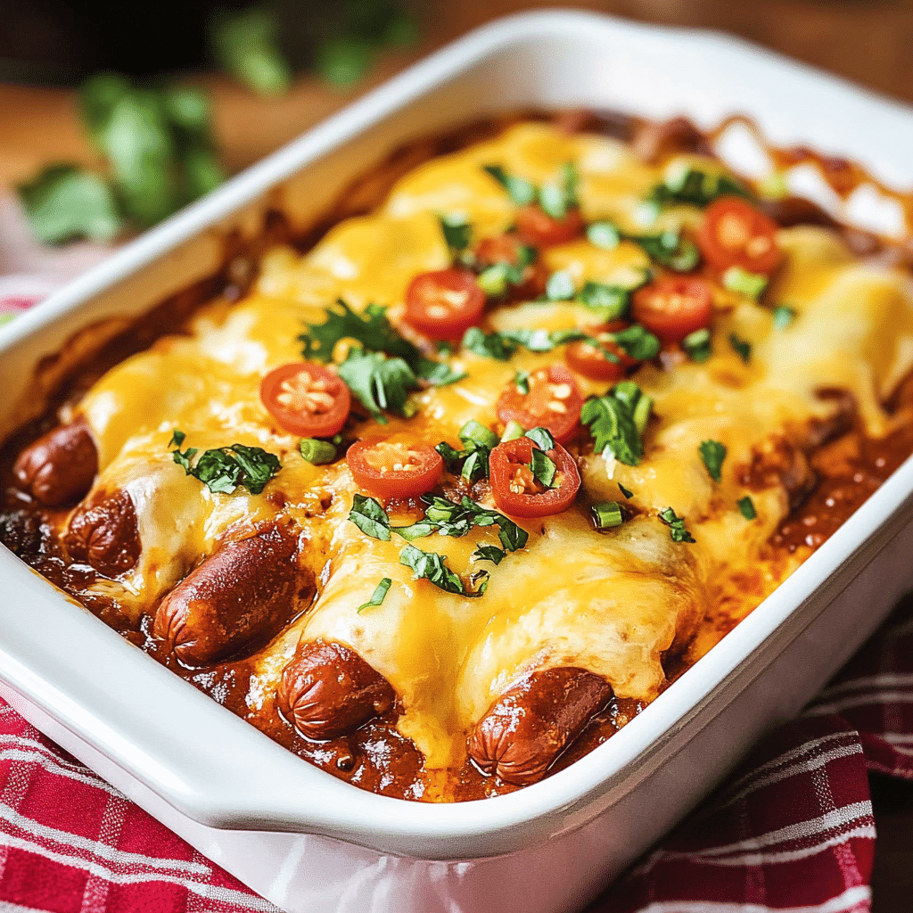 Cheesy Chili Dog Casserole
