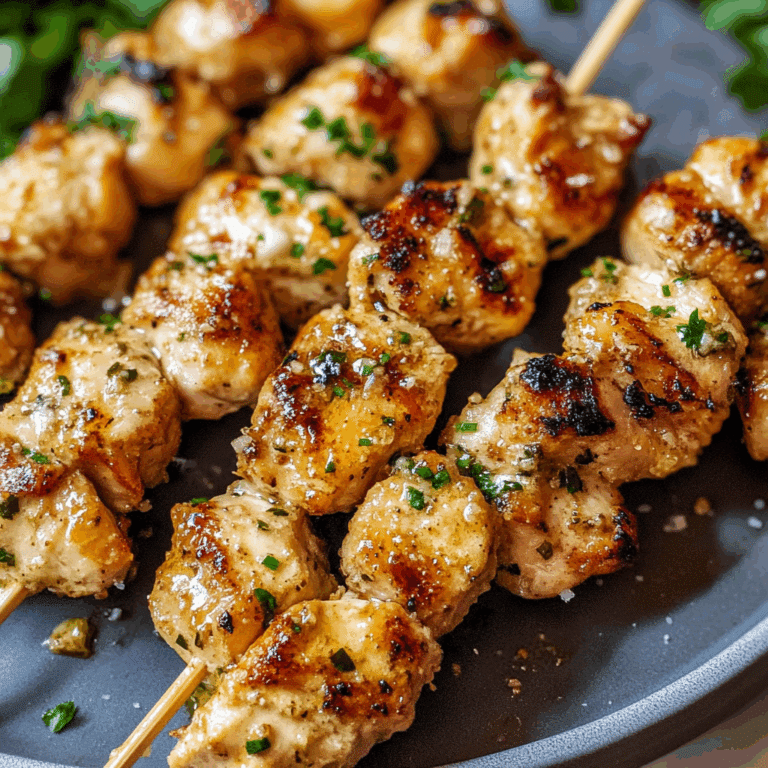 Garlic Parmesan Chicken Skewers