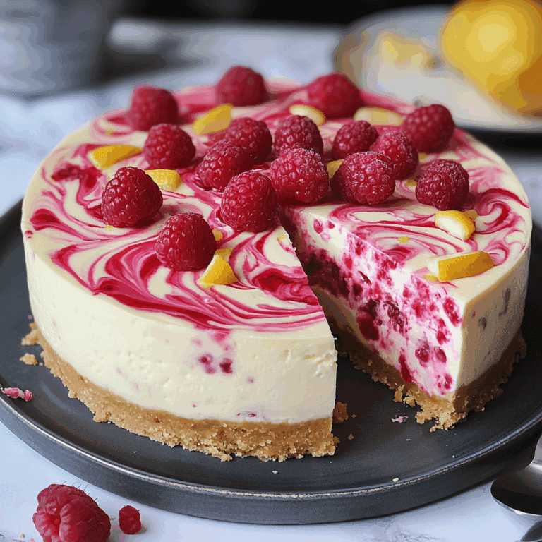 No-Bake Raspberry Lemon Swirl Cheesecake