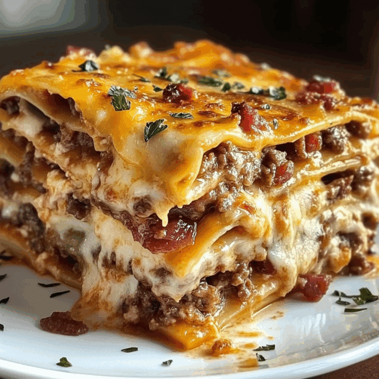 Parmesan Garlic Bacon Cheeseburger Lasagna