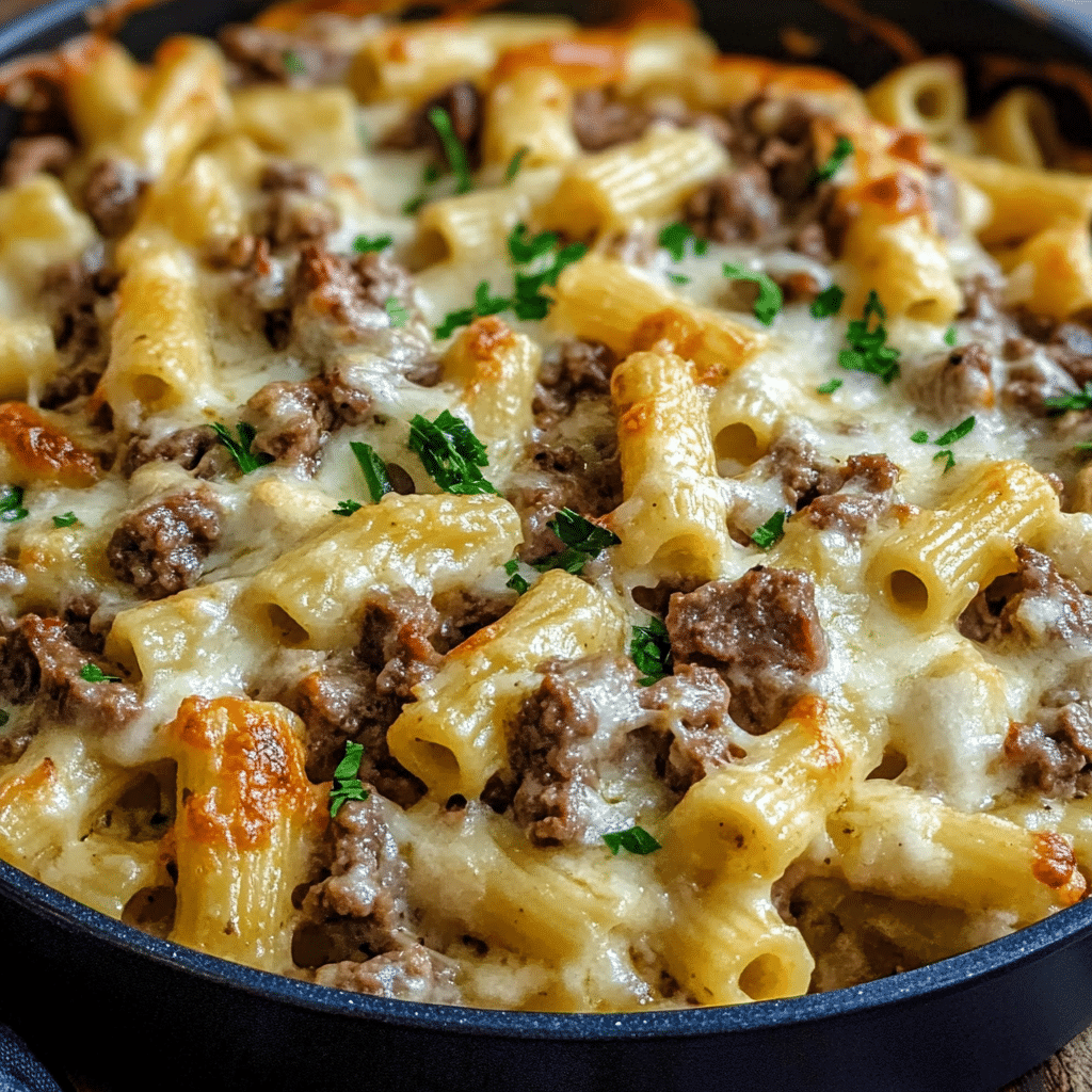 Philly Cheesesteak Pasta Bake