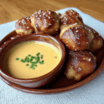 Pretzel Bites with Cheddar Cheese Sauce