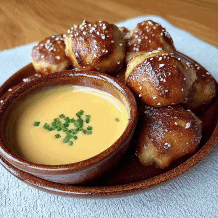 Pretzel Bites with Cheddar Cheese Sauce