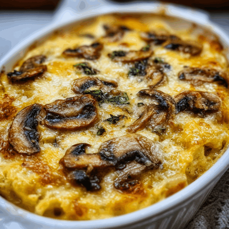 Baked Cheesy Mushroom Casserole