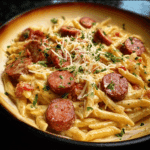Smoked Sausage Cajun Alfredo Pasta