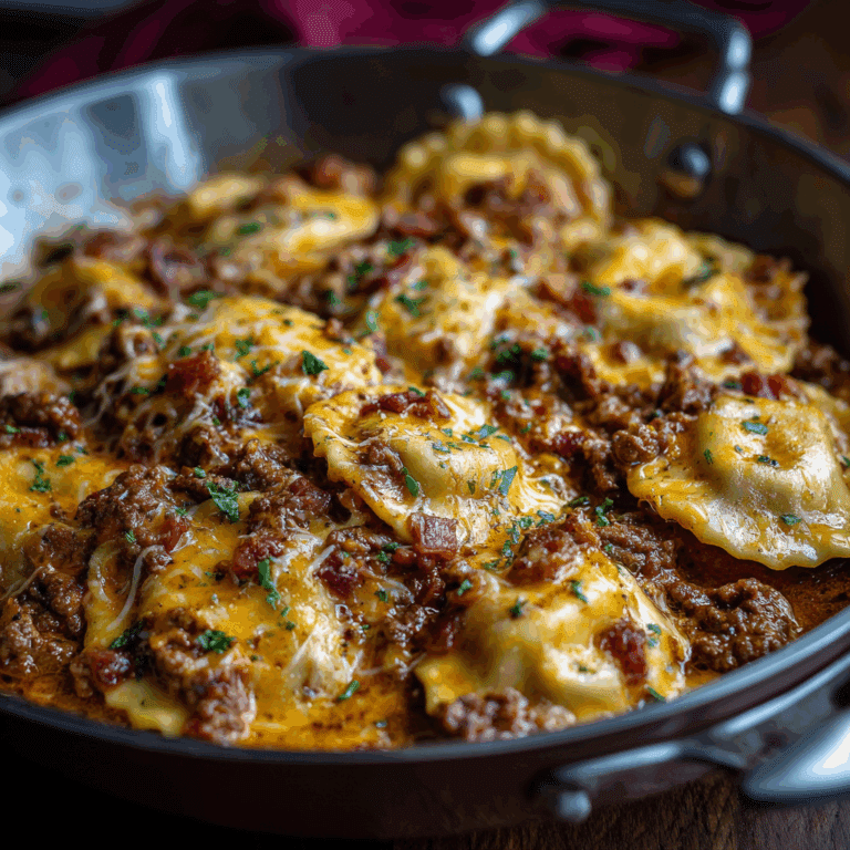 Cheesy Beef Ravioli Skillet