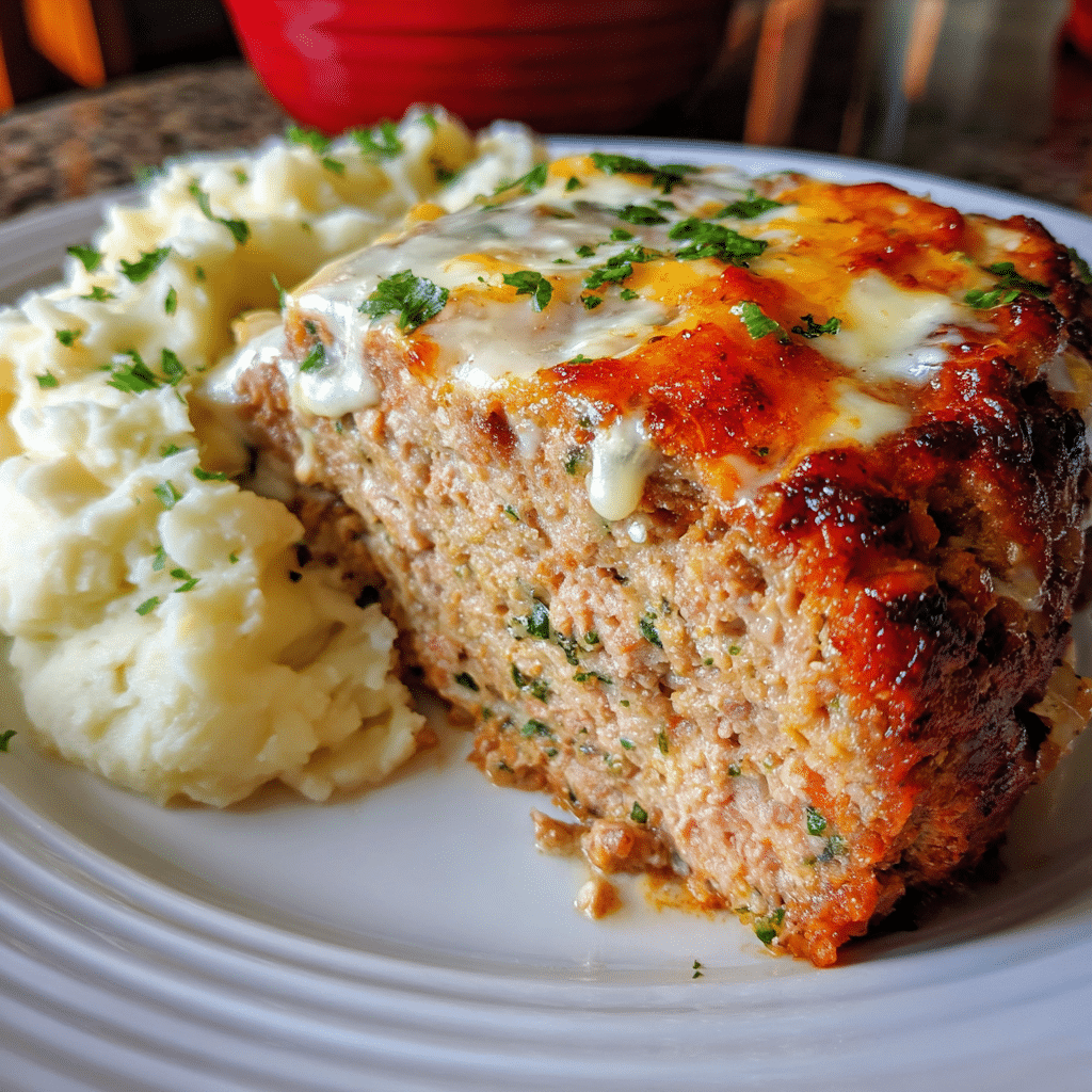 Cheesy Meatloaf with Mashed Potatoes