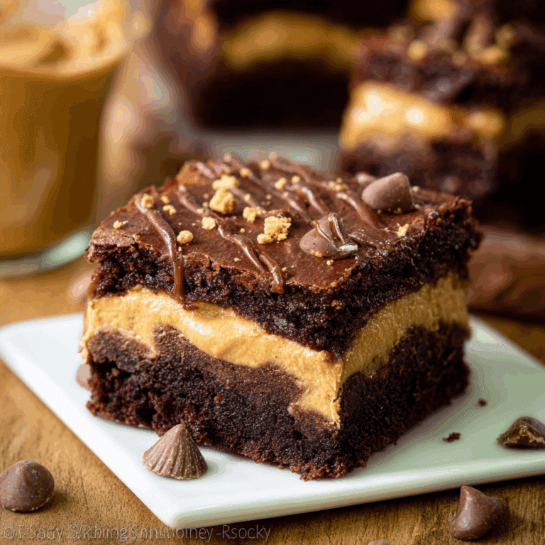 Reese’s Stuffed Brownie and Peanut Butter Frosting