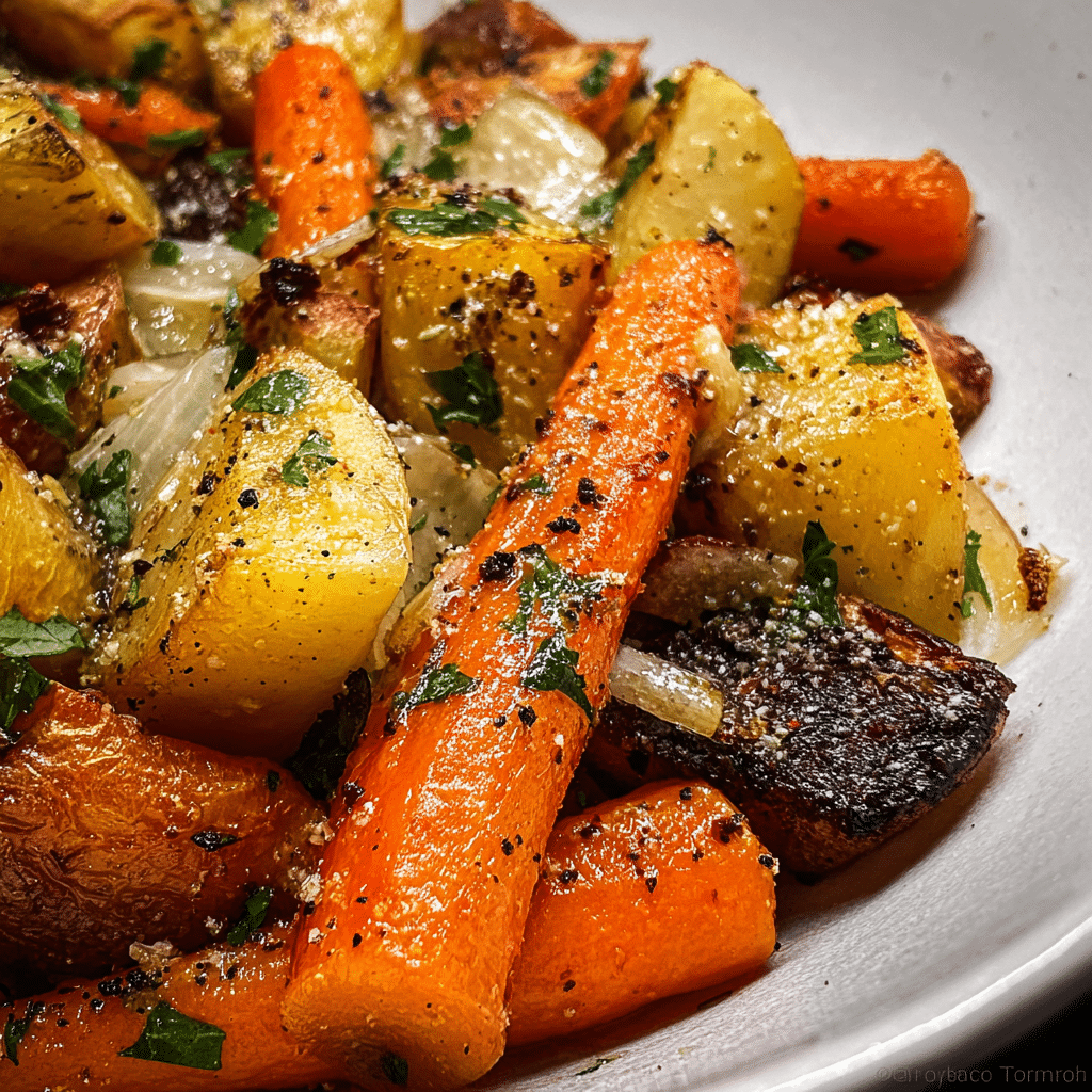 Carrots & Potatoes Roasted with Onion and Garlic