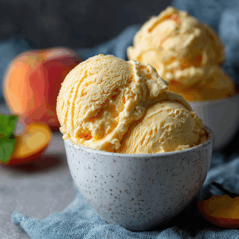 Homemade Peach Ice Cream