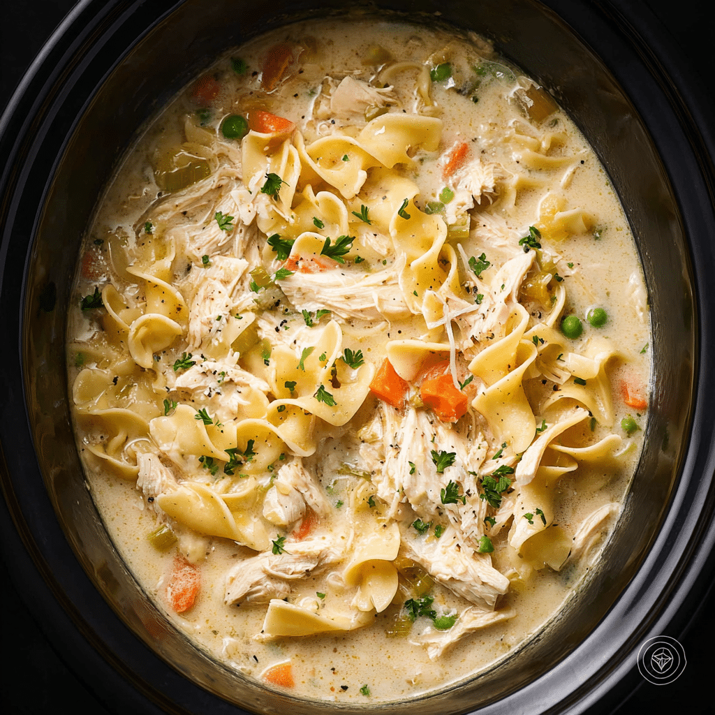 Crockpot Creamy Chicken Noodle Soup