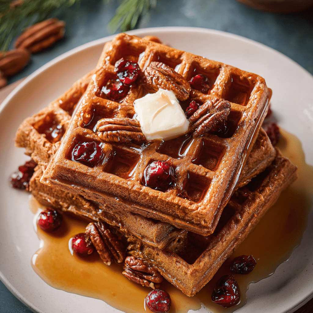 Easy Festive Gingerbread Waffles