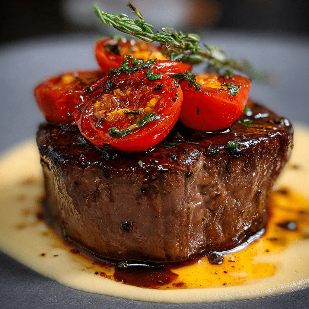 Filet Mignon with Balsamic Tomatoes