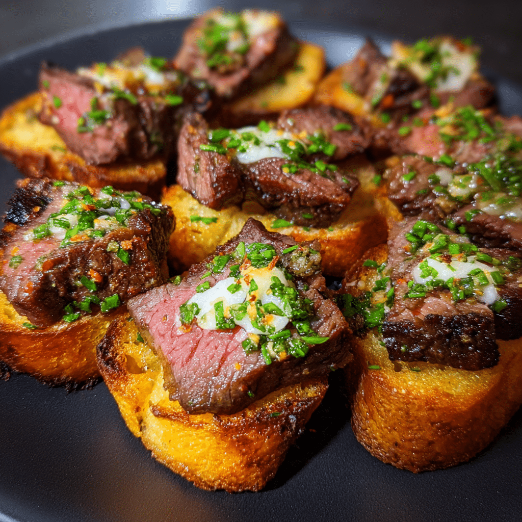 Garlic Bread Steak Bites