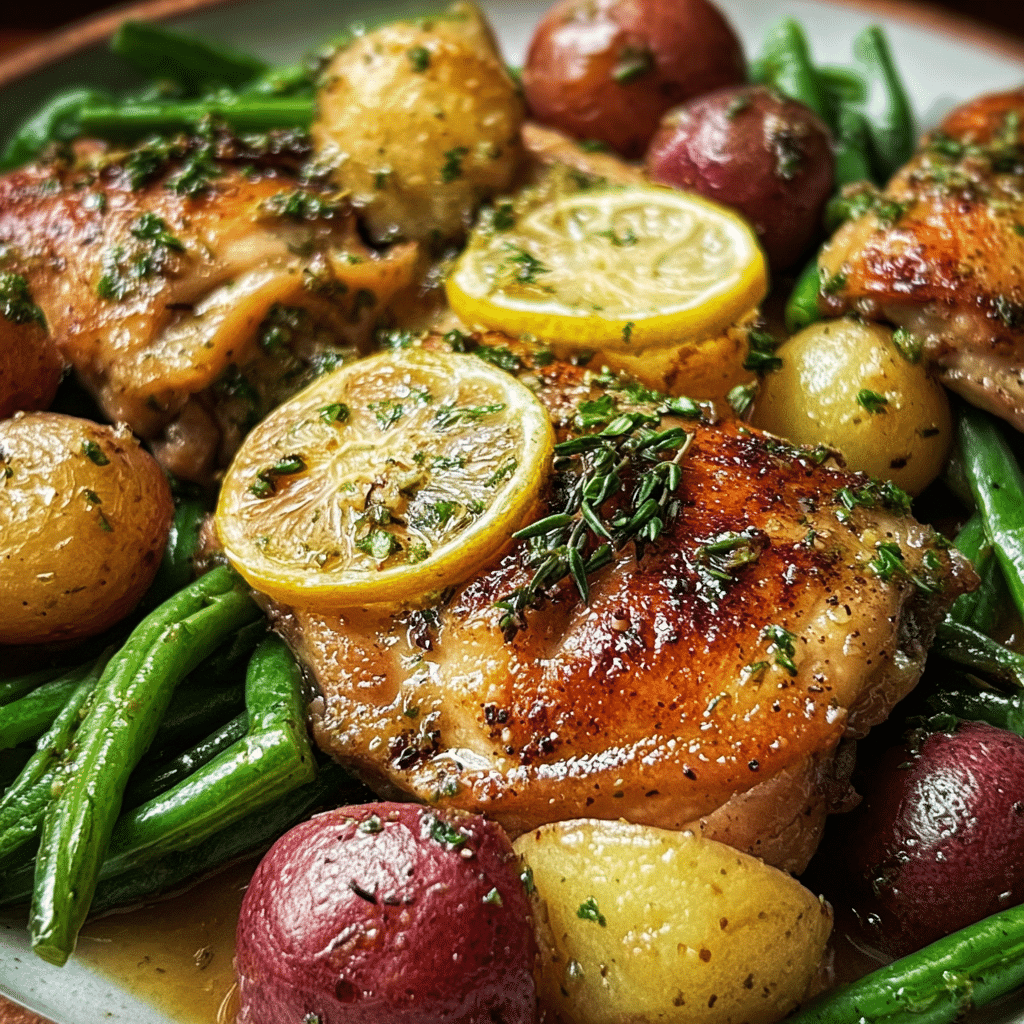 Garlic & Lemon Chicken with Green Beans & Red Potatoes