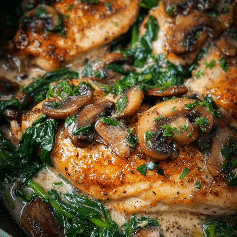 Spinach and Mushroom Smothered Chicken