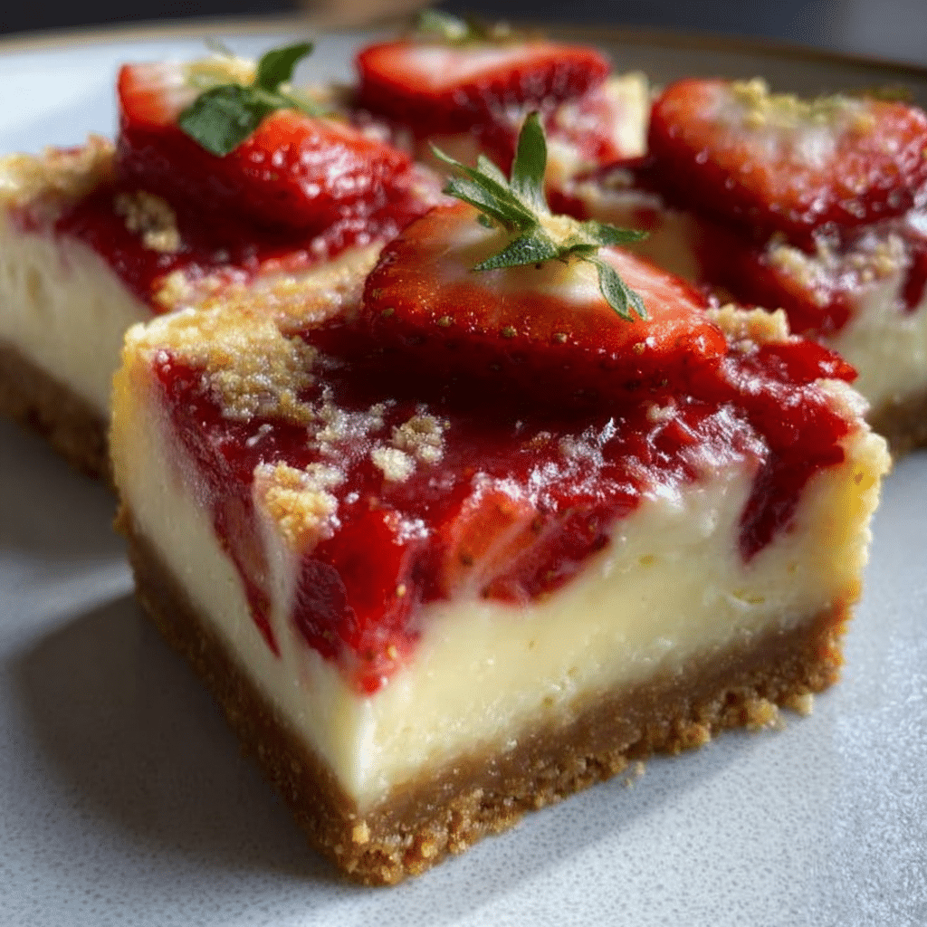 Strawberry Lemon Cheesecake Bars