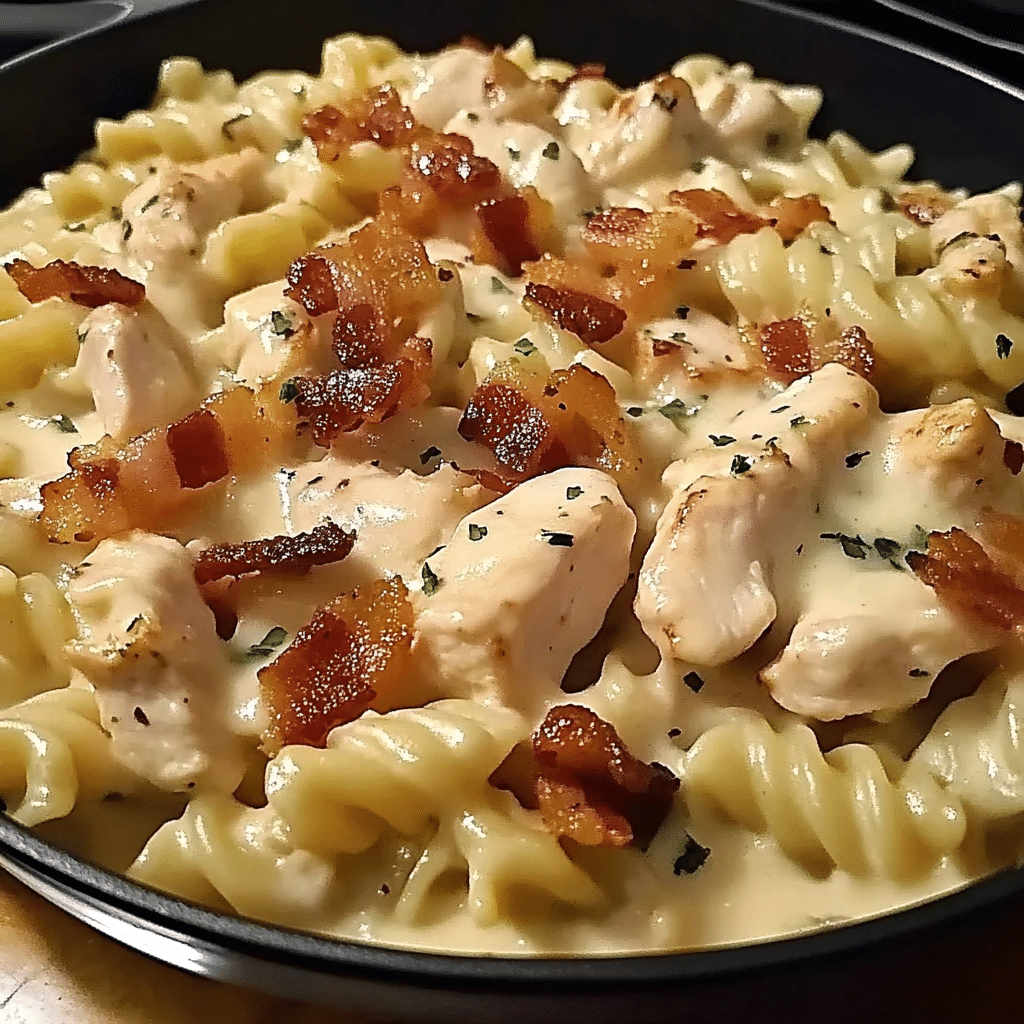 Sweet and Creamy Chicken Bacon Ranch Pasta